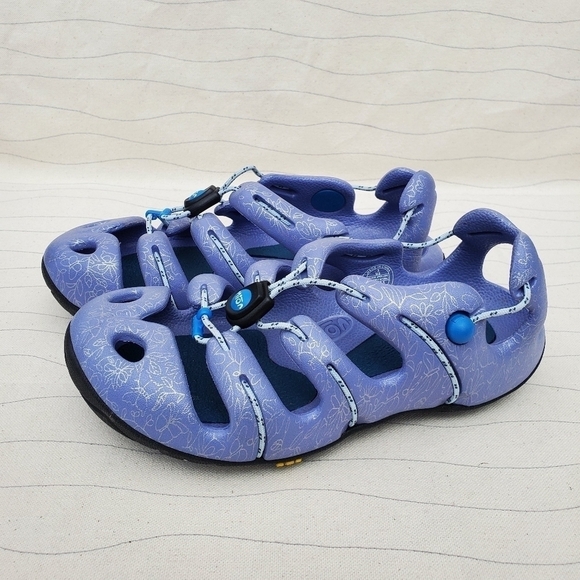 Mion by Keen Youth Purple Flowers Sandals Shoes Waterproof Hiking Swim Size 3 - Picture 2 of 10